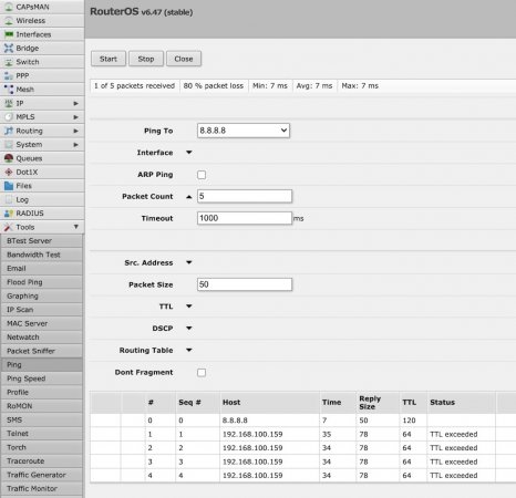 126 - MikroTik - Ping at admin@192.168.88.1 - Webfig v6.47 (stable) on hAP ac^2 (arm) - 192.16...jpg