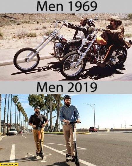 men-in-1969-harley-davidson-vs-men-in-2019-electric-scooters.jpg