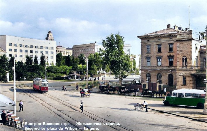 Razglednica Vilsonov trg - Železnička stanica 30ih..jpg