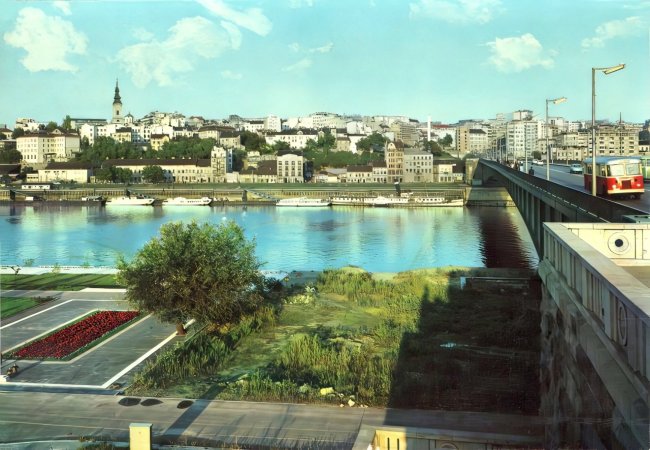 Pogled sa Ušća, preko reke na stari Beograd. 1967..jpg